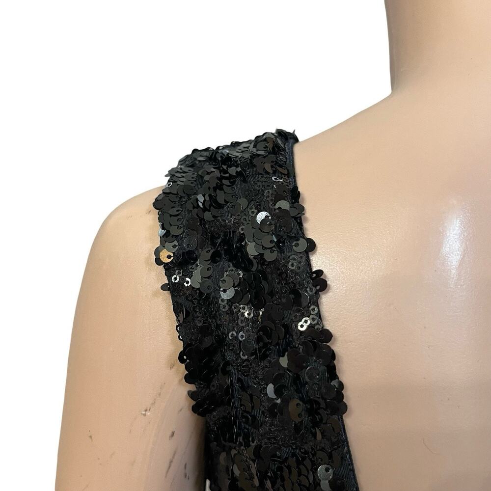 Dress The Population Sequin Mini Dress Small Sheath Bodycon Black Cocktail Party - Picture 5 of 8